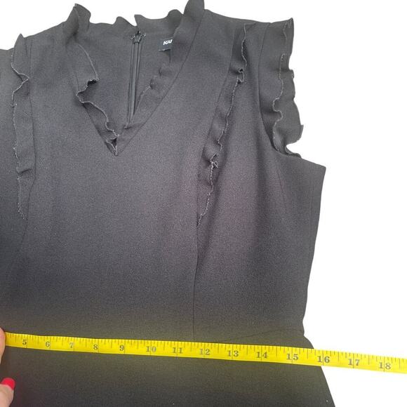 KARL LAGERFELD PARIS Black Ruffle Sleeveless Sheath Dress - Size 8 - Picture 7 of 16